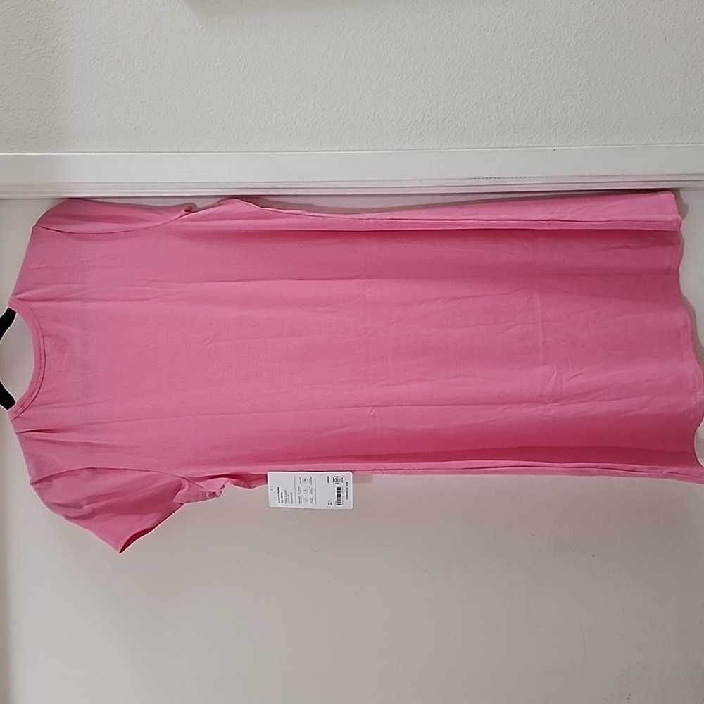Athleta Signature Rib Tee Dress in Pink NWT - Picture 3 of 5